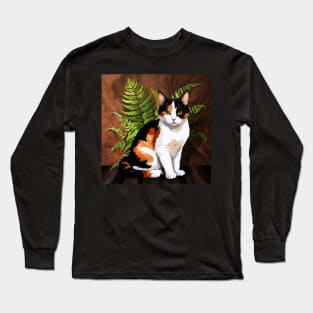 Portrait Of A Calico Cat Long Sleeve T-Shirt